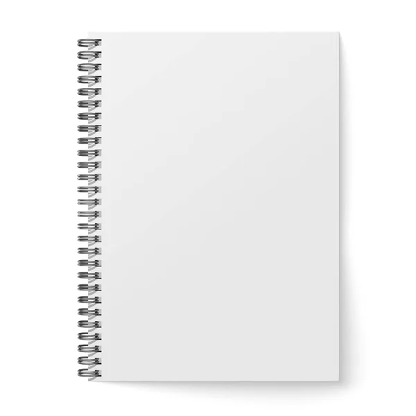 Boş, gerçekçi, spiral dizüstü bilgisayar modeli beyaz arkaplanda izole edildi.