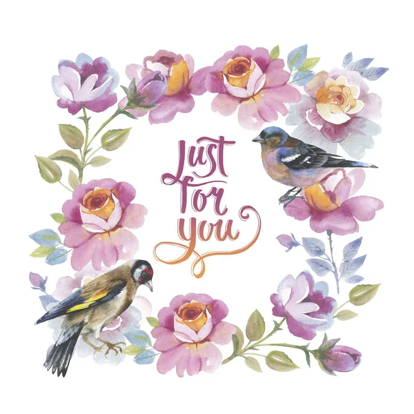 Kır çiçeği gül çiçek çerçeve izole bir suluboya tarzında.