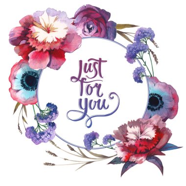 Kır çiçeği gül çiçek çerçeve izole bir suluboya tarzında.