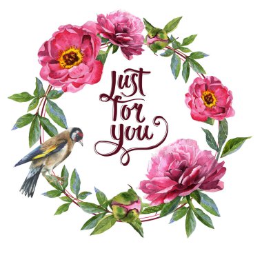 Kır çiçeği Şakayık çiçeği çerçeve izole bir suluboya tarzında.