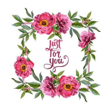 Kır çiçeği Şakayık çiçeği çerçeve izole bir suluboya tarzında.