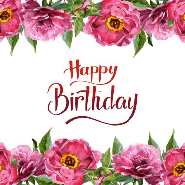 Kır çiçeği Şakayık çiçeği çerçeve izole bir suluboya tarzında.