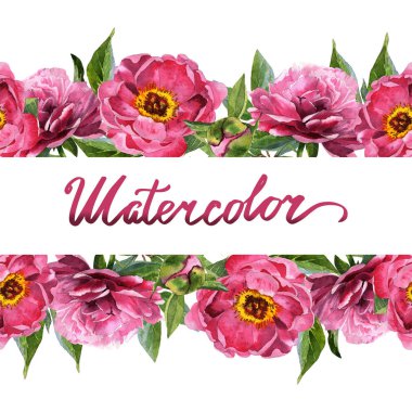 Kır çiçeği Şakayık çiçeği çerçeve izole bir suluboya tarzında.