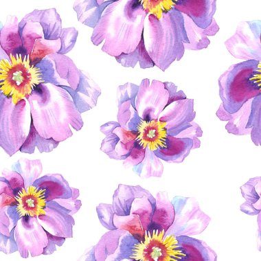 Peony çiçek deseni içinde suluboya