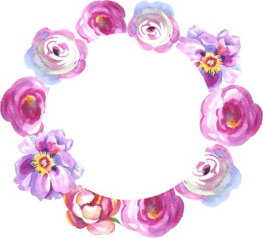 Suluboya Peony çiçek kolye