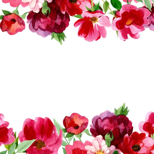 Floral μπουκέτο με τριαντάφυλλα ως φόντο σε ακουαρέλα — Φωτογραφία Αρχείου