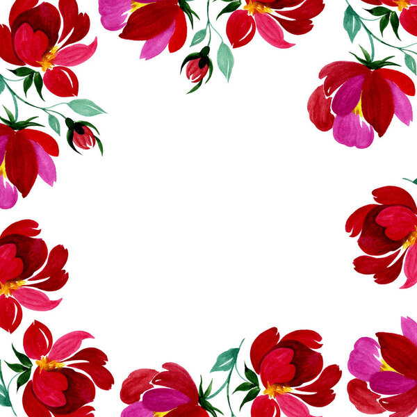 Цветок полевой розы рамка в стиле акварели
.