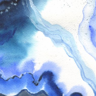 Soyut suluboya kağıdı sıçrama şekilleri çizim izole.