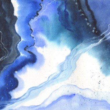 Soyut suluboya kağıdı sıçrama şekilleri çizim izole.