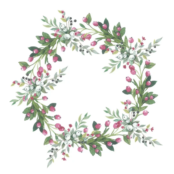 Wildflower lily flower wreath in a watercolor style isolated. — Stock Photo, Image