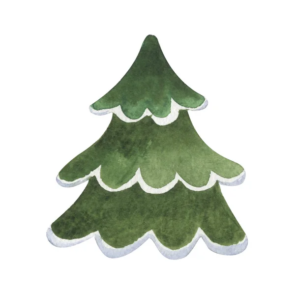 Jul vinter semester symbol i akvarell stil isolerade — Stockfoto