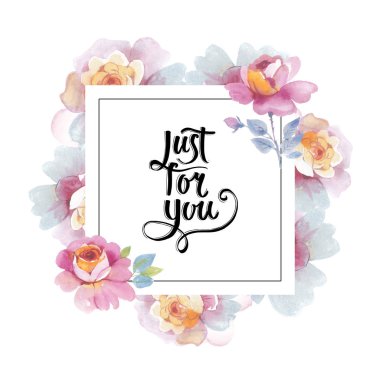 Kır çiçeği gül çiçek çerçeve izole bir suluboya tarzında.