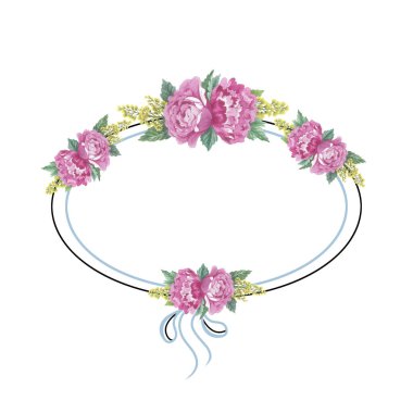 Kır çiçeği gül çiçek çerçeve izole bir suluboya tarzında.