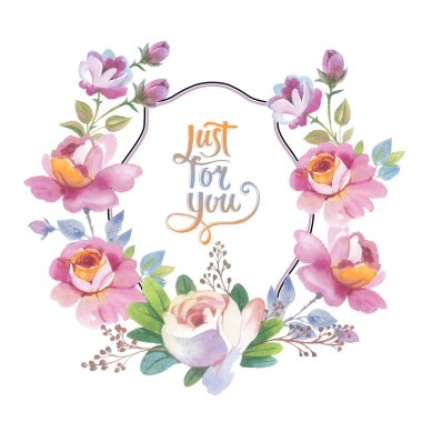 Kır çiçeği gül çiçek çerçeve izole bir suluboya tarzında.