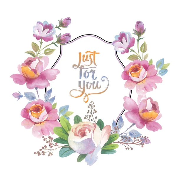 Kır çiçeği gül çiçek çerçeve izole bir suluboya tarzında.