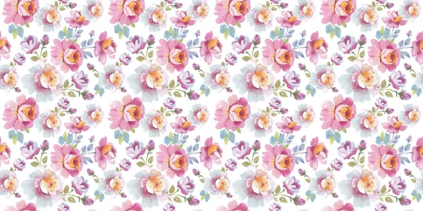 Wildflower roze bloemenpatroon in een aquarel stijl geïsoleerd. — Stockfoto