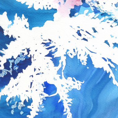 Soyut suluboya kağıdı sıçrama şekilleri çizim izole.