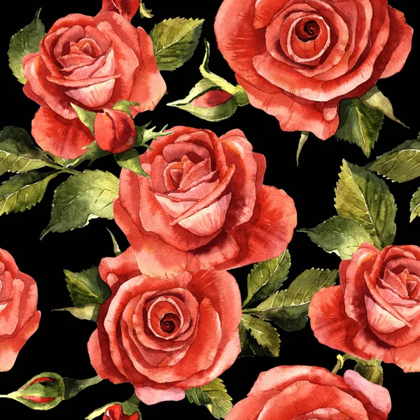 Дика квітка троянди квітковий візерунок в акварельному стилі ізольовані . — стокове фото