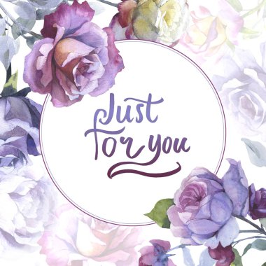 Kır çiçeği gül çiçek çerçeve izole bir suluboya tarzında.