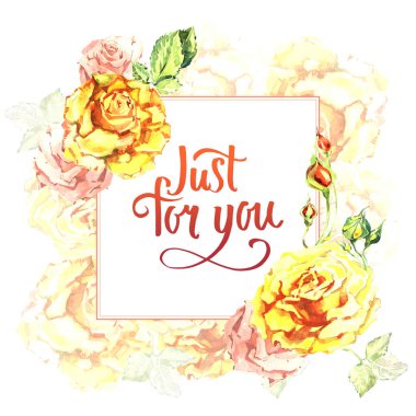 Kır çiçeği gül çiçek çerçeve izole bir suluboya tarzında.