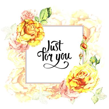 Kır çiçeği gül çiçek çerçeve izole bir suluboya tarzında.