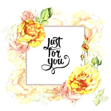 Kır çiçeği gül çiçek çerçeve izole bir suluboya tarzında.