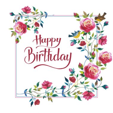 Kır çiçeği gül çiçek çerçeve izole bir suluboya tarzında.