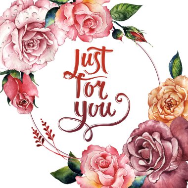 Kır çiçeği gül çiçek çerçeve izole bir suluboya tarzında.