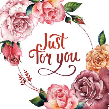 Kır çiçeği gül çiçek çerçeve izole bir suluboya tarzında.