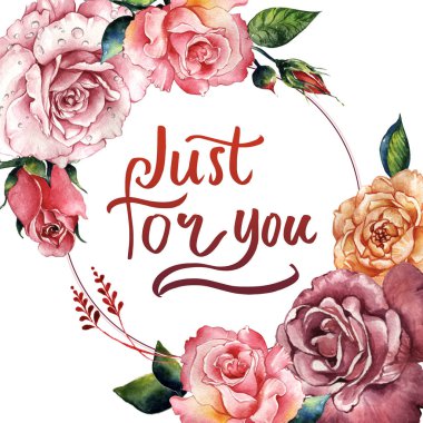 Kır çiçeği gül çiçek çerçeve izole bir suluboya tarzında.