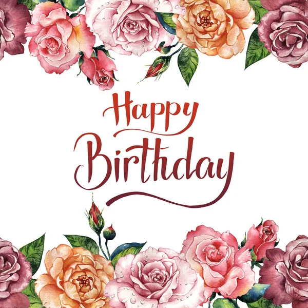 Kır çiçeği gül çiçek çerçeve izole bir suluboya tarzında.