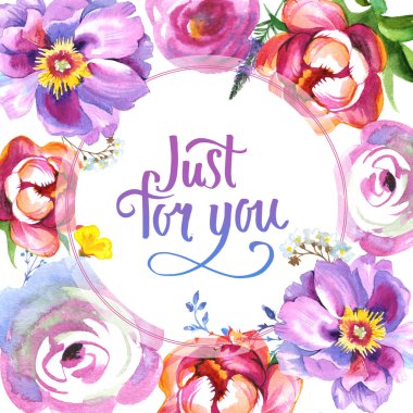 Kır çiçeği gül çiçek çerçeve izole bir suluboya tarzında