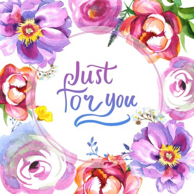 Kır çiçeği gül çiçek çerçeve izole bir suluboya tarzında