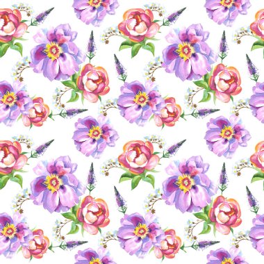 Kır çiçeği gül çiçek deseni izole bir suluboya tarzında