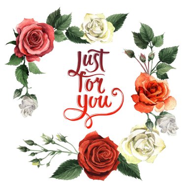 Kır çiçeği gül çiçek çerçeve izole bir suluboya tarzında.