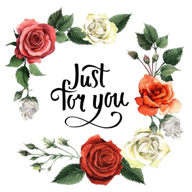 Kır çiçeği gül çiçek çerçeve izole bir suluboya tarzında.