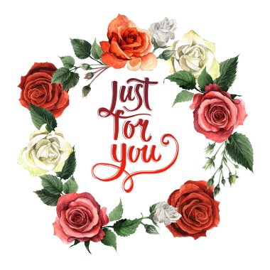 Kır çiçeği gül çiçek çelenk izole bir suluboya tarzında.