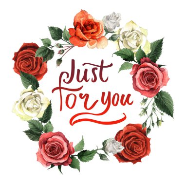 Kır çiçeği gül çiçek çelenk izole bir suluboya tarzında.