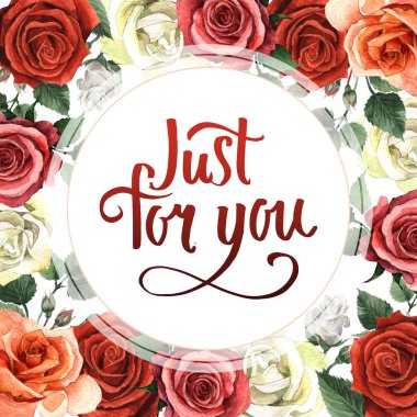 Kır çiçeği gül çiçek çerçeve izole bir suluboya tarzında.