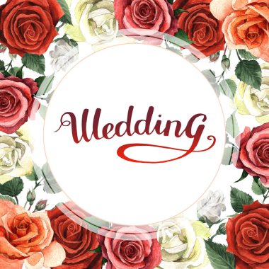 Kır çiçeği gül çiçek çerçeve izole bir suluboya tarzında.