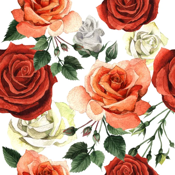 Motif fleur rose sauvage dans un style aquarelle isolé . — Photo