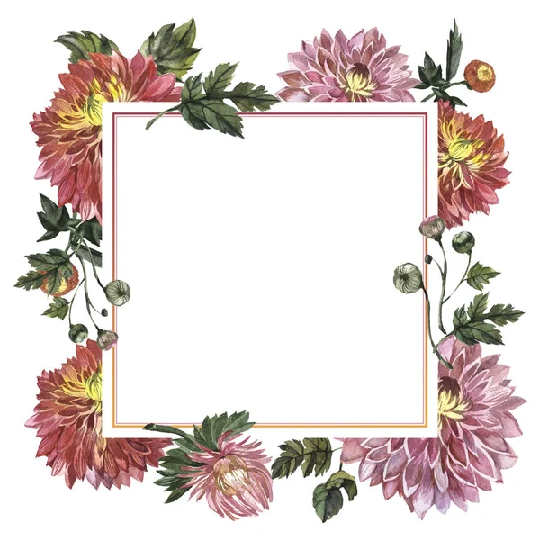 Цветочная рамка из цветка в акварельном стиле . — стоковое фото