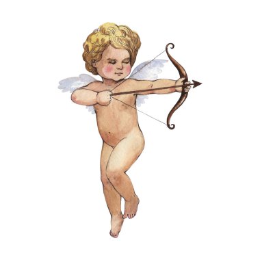 Mutlu Sevgililer günü aşk kutlama izole bir suluboya tarzında.