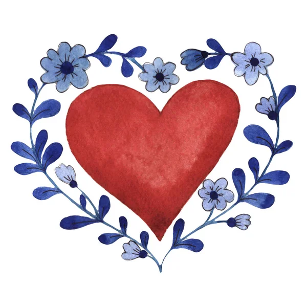 Happy Valentijnsdag liefde viering in een aquarel stijl geïsoleerd. — Stockfoto