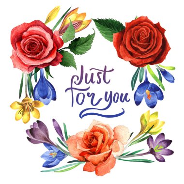 Kır çiçeği çiğdemler çiçek çerçeve izole bir suluboya tarzında.