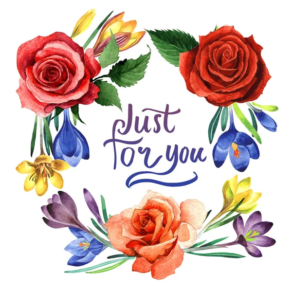 Kır çiçeği çiğdemler çiçek çerçeve izole bir suluboya tarzında.