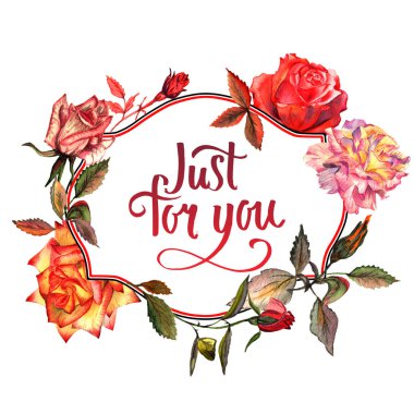 Kır çiçeği gül çiçek çerçeve izole bir suluboya tarzında.