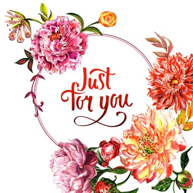 Kır çiçeği Şakayık çiçeği çerçeve izole bir suluboya tarzında.