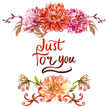 Kır çiçeği Şakayık çiçeği çerçeve izole bir suluboya tarzında.