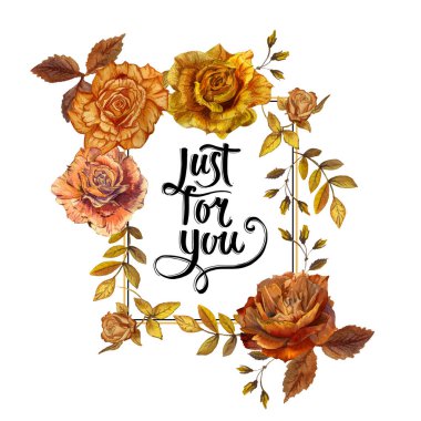 Kır çiçeği gül çiçek çerçeve izole bir suluboya tarzında.